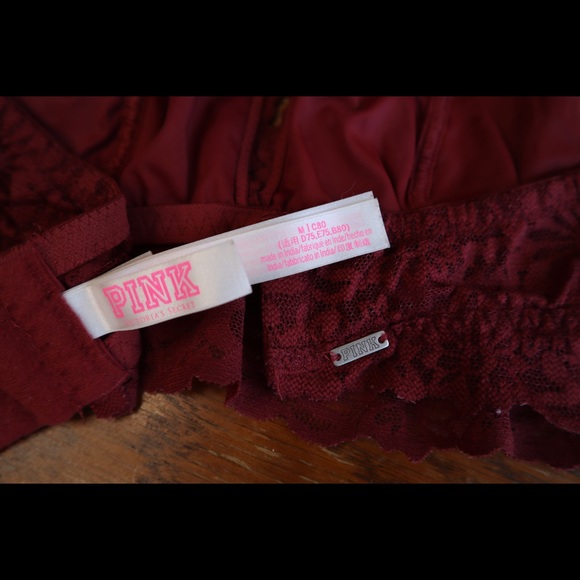 PINK Maroon Halter Bralette - Picture 3 of 3